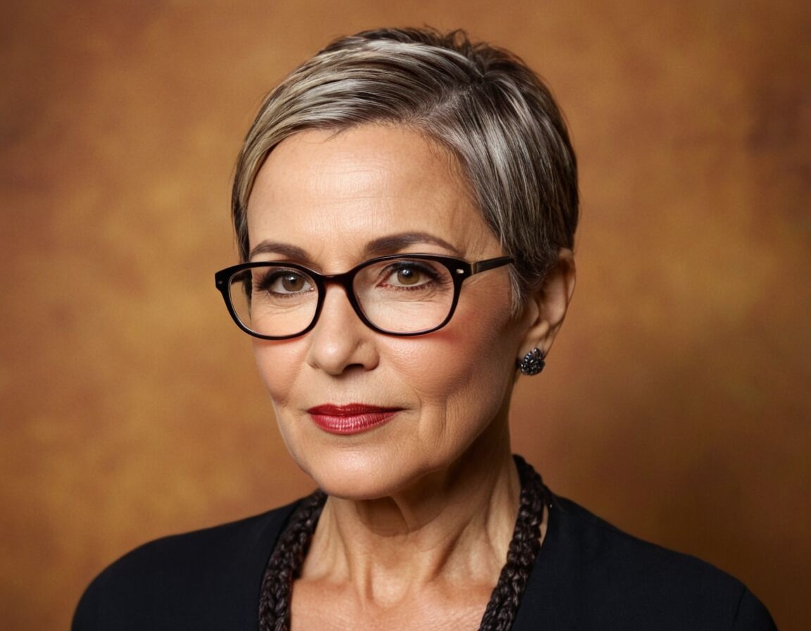 Marokkanischer Zopf für besonderen Stil - Halblang Frisuren ab 60 mit Brille: Stilvolle Haarschnitte für einen modernen Look