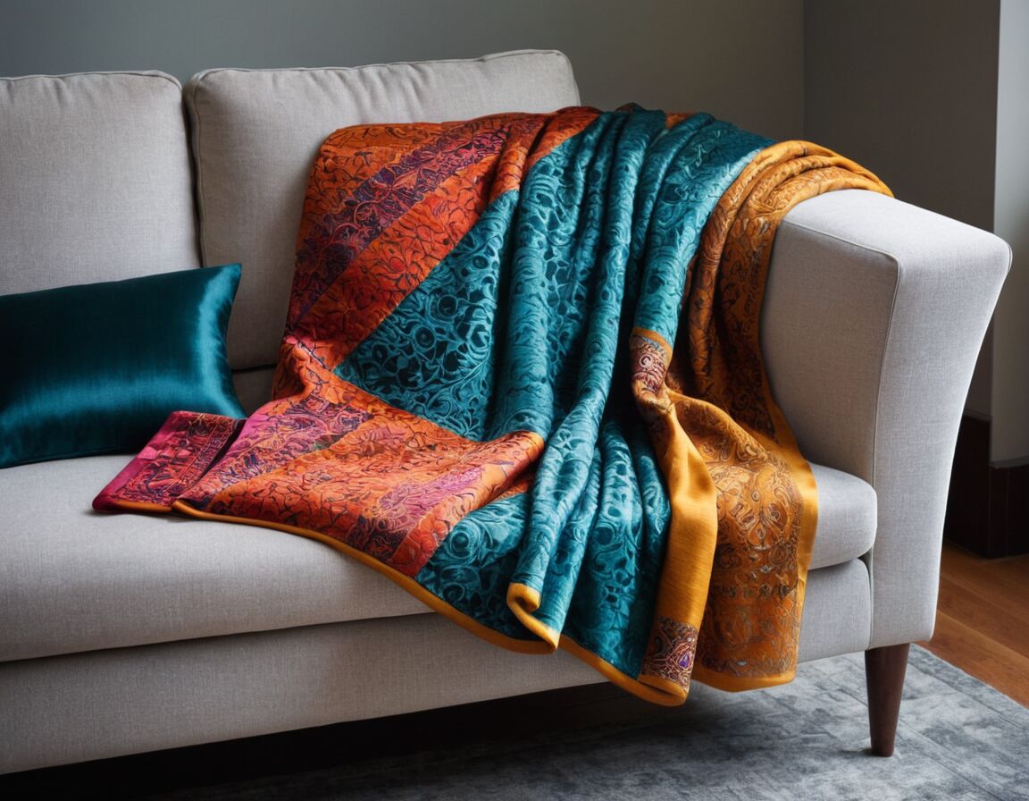 Kombiniere Muster und Farben für Kontrast - Decke auf Sofa drapieren: Tipps für eine stilvolle Wohnraumgestaltung