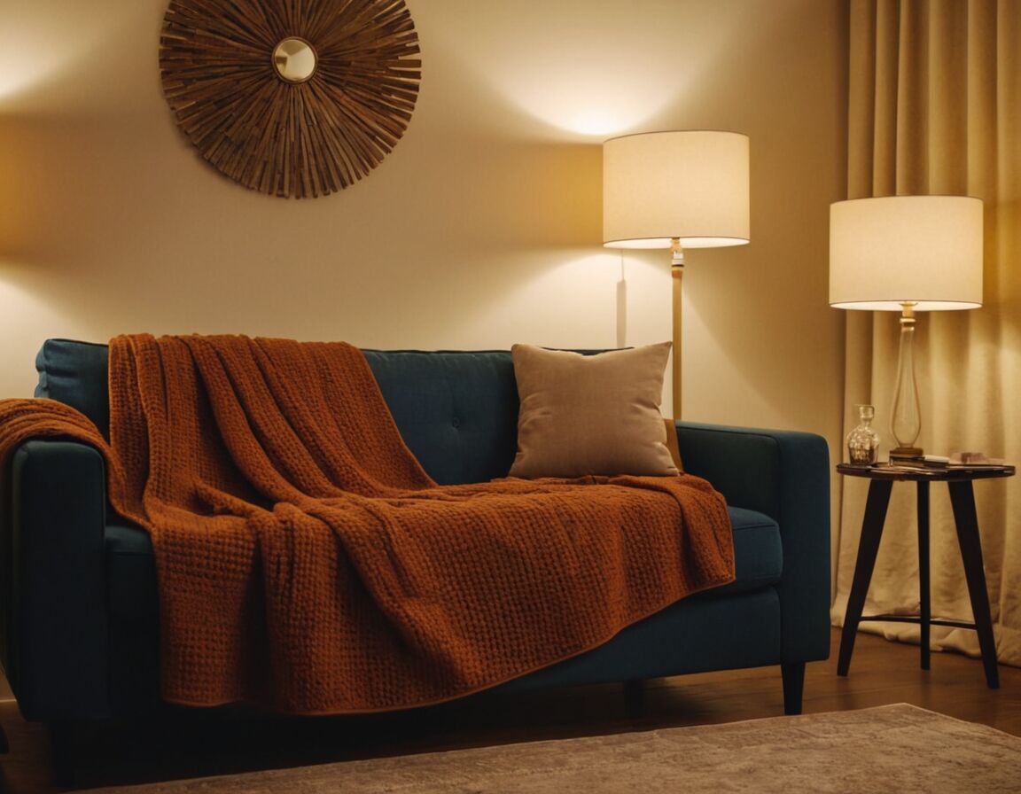 Platziere Decken strategisch für Akzentuierung - Decke auf Sofa drapieren: Tipps für eine stilvolle Wohnraumgestaltung