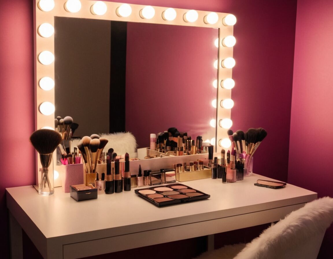 Beleuchtete Spiegel sorgen für präzises Auftragen - Schminktisch mit Spiegel und Licht: Der perfekte Ort für Ihr Make-up-Ritual