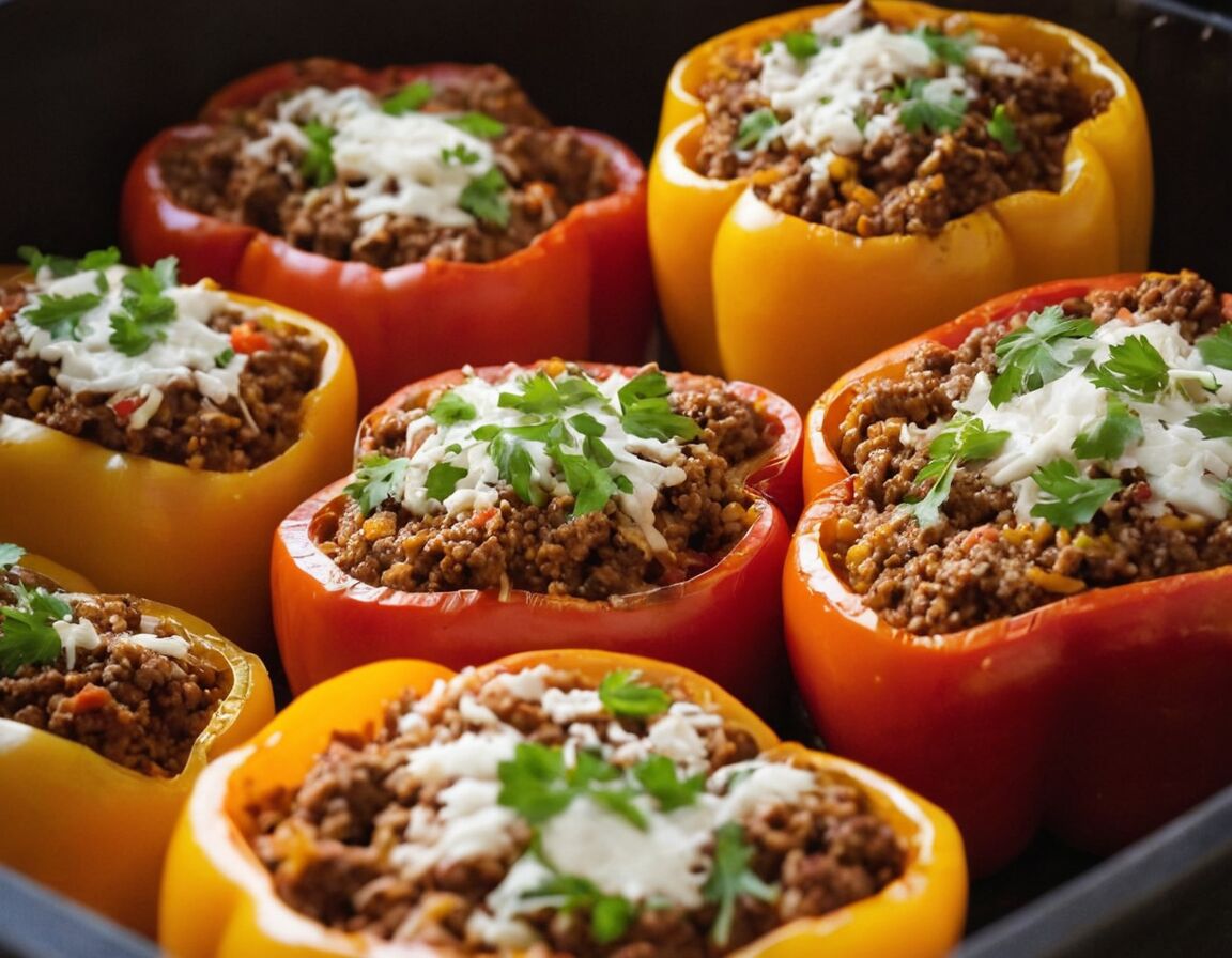 Garzeit prüfen, bis Paprika weich ist - Rezept für gefüllte Paprika mit Hackfleisch im Backofen: Ein einfaches und leckeres Gericht