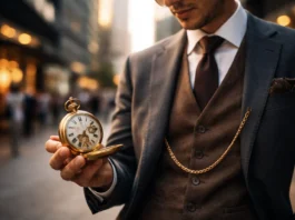 Mehr als Nostalgie: Wie die Taschenuhr ihren Platz in der modernen Welt zurückerobert Mann mit Taschenuhr