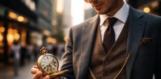 Mehr als Nostalgie: Wie die Taschenuhr ihren Platz in der modernen Welt zurückerobert Mann mit Taschenuhr