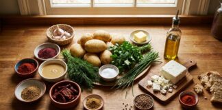 Internationale Küche zuhause: Spezialzutaten clever besorgen Regionale und internationale Zutaten auf einer Küchenarbeitsplatte